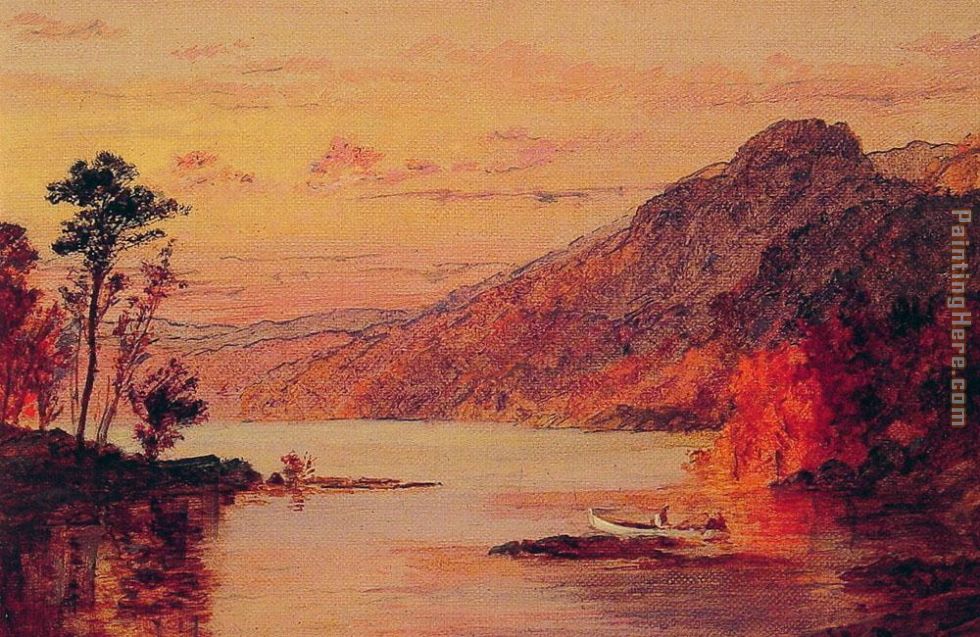 Lake Scene, Catskill Mountains painting - Jasper Francis Cropsey Lake Scene, Catskill Mountains art painting
